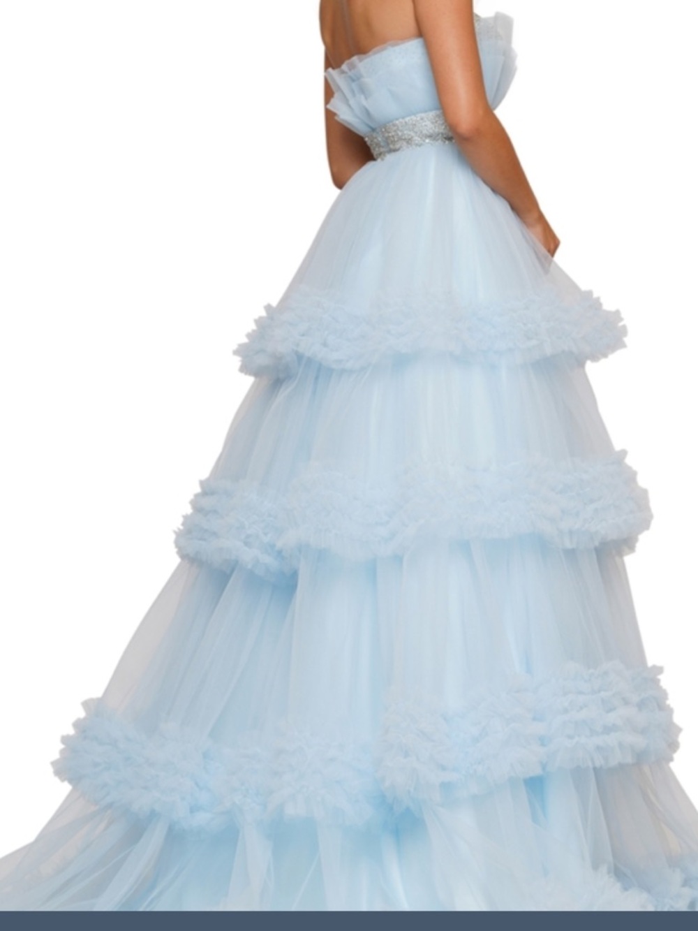 Colors Tulle Strapless Gown Blue NWT Size 2 Luxurious Formal Dress - Picture 5 of 6